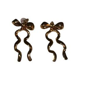 BaubleBar Gold Ribbon Earrings